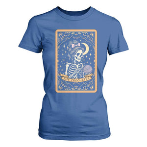 The Crocheter Skeleton T Shirt For Women Crochet Lover Gift Tarot Card Graphic TS12 Royal Blue Print Your Wear