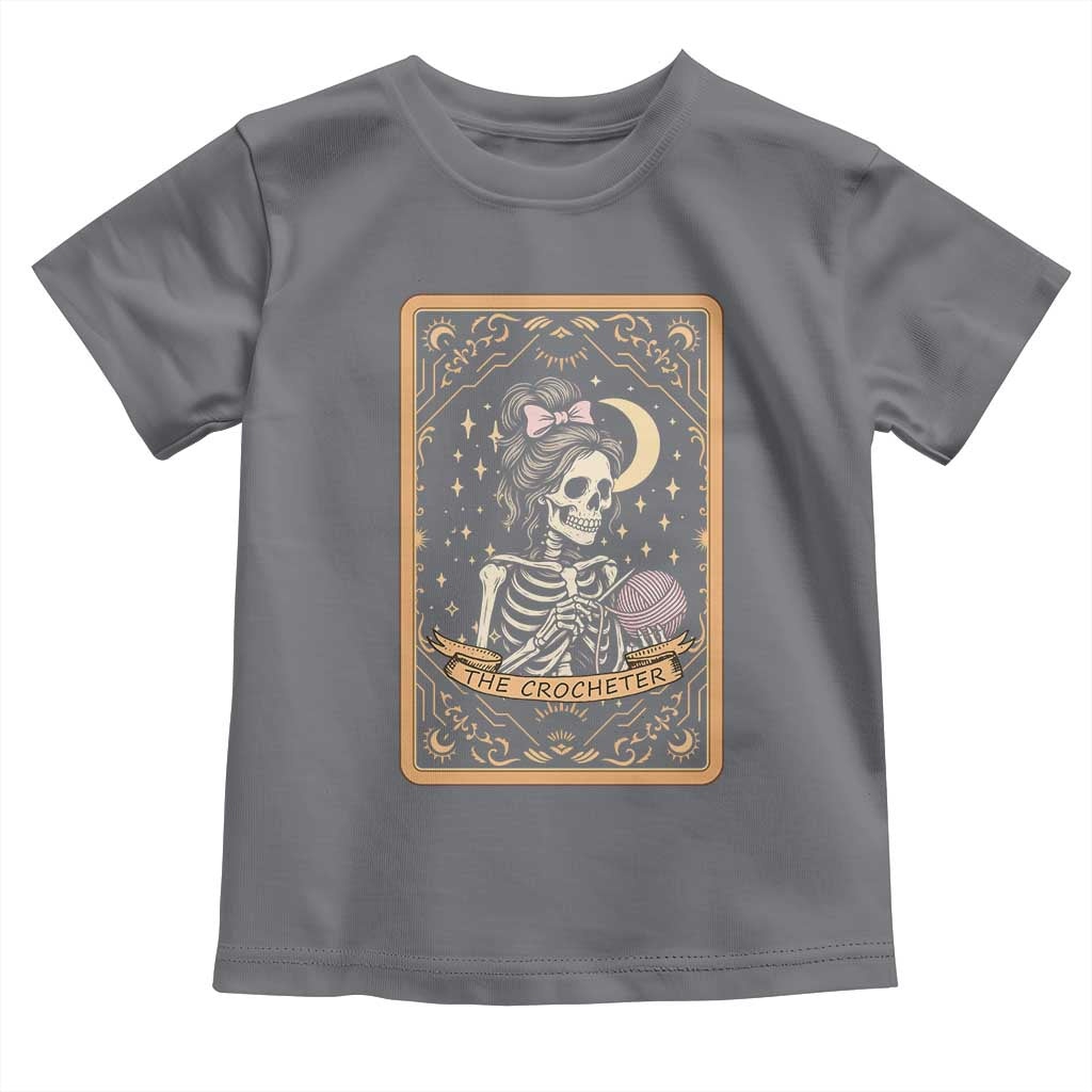 The Crocheter Skeleton Toddler T Shirt Crochet Lover Gift Tarot Card Graphic TS12 Charcoal Print Your Wear