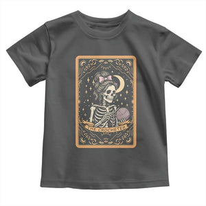 The Crocheter Skeleton Toddler T Shirt Crochet Lover Gift Tarot Card Graphic TS12 Dark Heather Print Your Wear