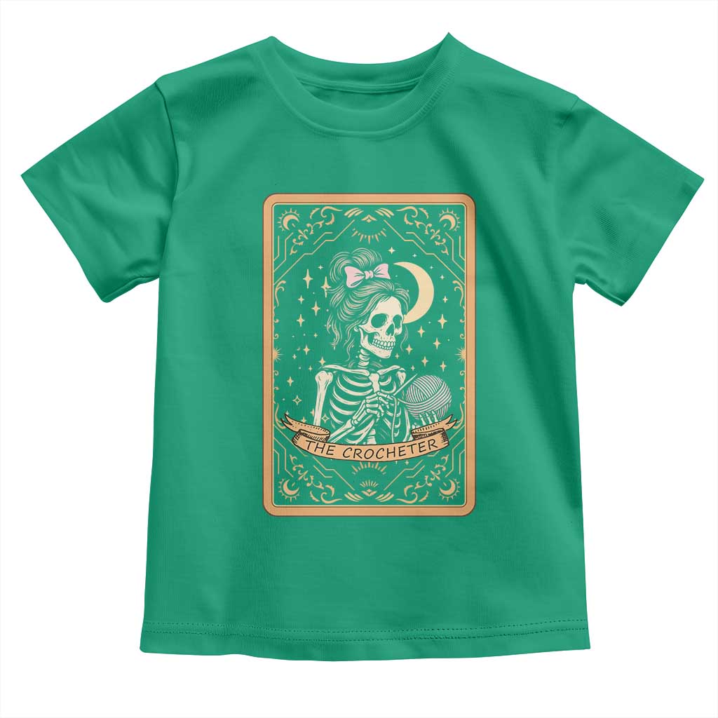 The Crocheter Skeleton Toddler T Shirt Crochet Lover Gift Tarot Card Graphic TS12 Irish Green Print Your Wear