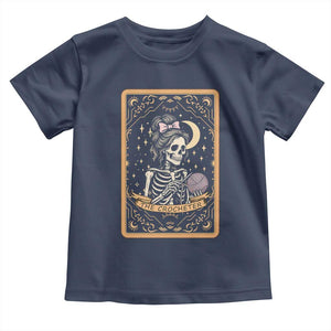 The Crocheter Skeleton Toddler T Shirt Crochet Lover Gift Tarot Card Graphic TS12 Navy Print Your Wear