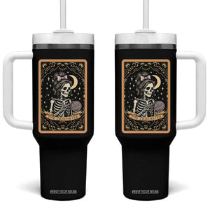 The Crocheter Skeleton Tumbler With Handle Crochet Lover Gift Tarot Card Graphic TS12 One Size: 40 oz Black Print Your Wear