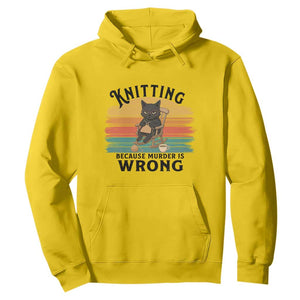 Funny Black Cat Hoodie Knitting Because Murder Is Wrong Gift TS12 Daisy Print Your Wear