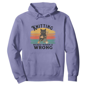 Funny Black Cat Hoodie Knitting Because Murder Is Wrong Gift TS12 Violet Print Your Wear