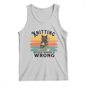 Funny Black Cat Tank Top Knitting Because Murder Is Wrong Gift TS12 Ash Print Your Wear