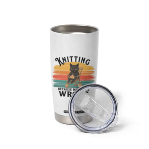 Funny Black Cat Tumbler Cup Knitting Because Murder Is Wrong Gift TS12 Print Your Wear