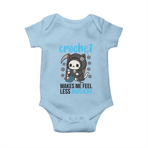 Crochet Makes Me Feel Less Murdery Baby Onesie Grim Reaper Cat Gift TS12 Light Blue Print Your Wear