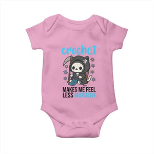 Crochet Makes Me Feel Less Murdery Baby Onesie Grim Reaper Cat Gift TS12 Light Pink Print Your Wear