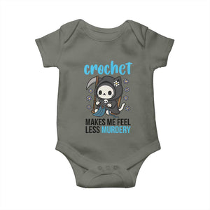 Crochet Makes Me Feel Less Murdery Baby Onesie Grim Reaper Cat Gift TS12 Military Green Print Your Wear
