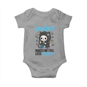 Crochet Makes Me Feel Less Murdery Baby Onesie Grim Reaper Cat Gift TS12 Sport Gray Print Your Wear