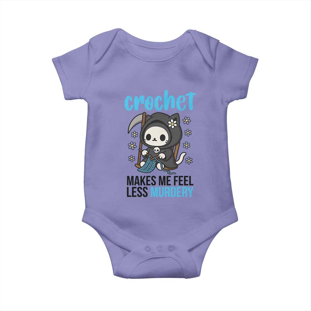 Crochet Makes Me Feel Less Murdery Baby Onesie Grim Reaper Cat Gift TS12 Violet Print Your Wear