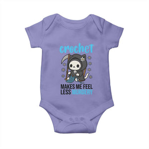 Crochet Makes Me Feel Less Murdery Baby Onesie Grim Reaper Cat Gift TS12 Violet Print Your Wear
