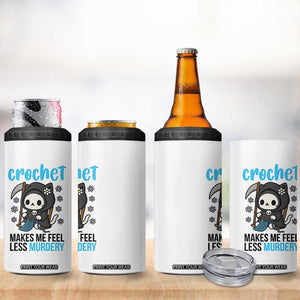 Crochet Makes Me Feel Less Murdery 4 in 1 Can Cooler Tumbler Grim Reaper Cat Gift TS12 Print Your Wear