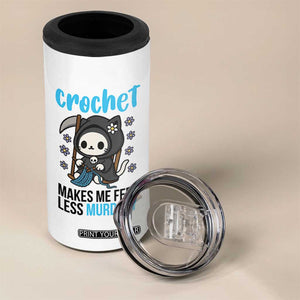 Crochet Makes Me Feel Less Murdery 4 in 1 Can Cooler Tumbler Grim Reaper Cat Gift TS12 Print Your Wear