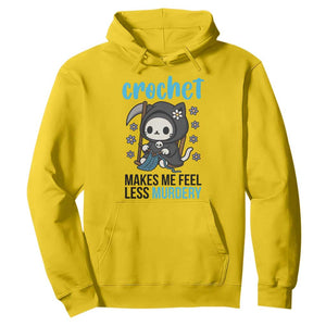 Crochet Makes Me Feel Less Murdery Hoodie Grim Reaper Cat Gift TS12 Daisy Print Your Wear