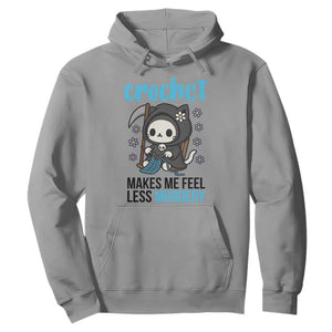 Crochet Makes Me Feel Less Murdery Hoodie Grim Reaper Cat Gift TS12 Sport Gray Print Your Wear