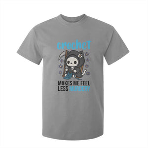 Crochet Makes Me Feel Less Murdery T Shirt For Kid Grim Reaper Cat Gift TS12 Sport Gray Print Your Wear