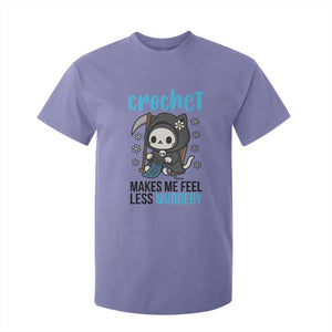 Crochet Makes Me Feel Less Murdery T Shirt For Kid Grim Reaper Cat Gift TS12 Violet Print Your Wear