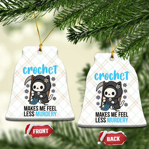 Crochet Makes Me Feel Less Murdery Ceramic Ornament Grim Reaper Cat Gift TS12 Print Your Wear