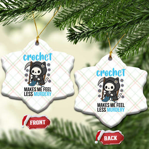 Crochet Makes Me Feel Less Murdery Ceramic Ornament Grim Reaper Cat Gift TS12 Print Your Wear
