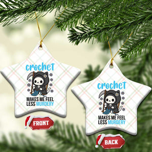 Crochet Makes Me Feel Less Murdery Ceramic Ornament Grim Reaper Cat Gift TS12 Print Your Wear