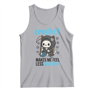 Crochet Makes Me Feel Less Murdery Tank Top Grim Reaper Cat Gift TS12 Athletic Heather Print Your Wear