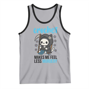 Crochet Makes Me Feel Less Murdery Tank Top Grim Reaper Cat Gift TS12 Athletic Heather Black Print Your Wear