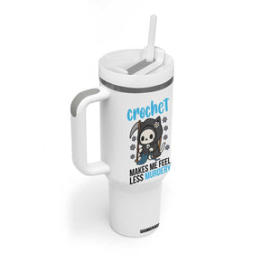 Crochet Makes Me Feel Less Murdery Tumbler With Handle Grim Reaper Cat Gift TS12 Print Your Wear