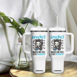Crochet Makes Me Feel Less Murdery Tumbler With Handle Grim Reaper Cat Gift TS12 Print Your Wear