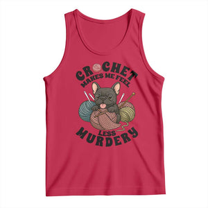 French Bulldog Tank Top Crochet Makes Me Feel Less Murdery TS12 Red Print Your Wear