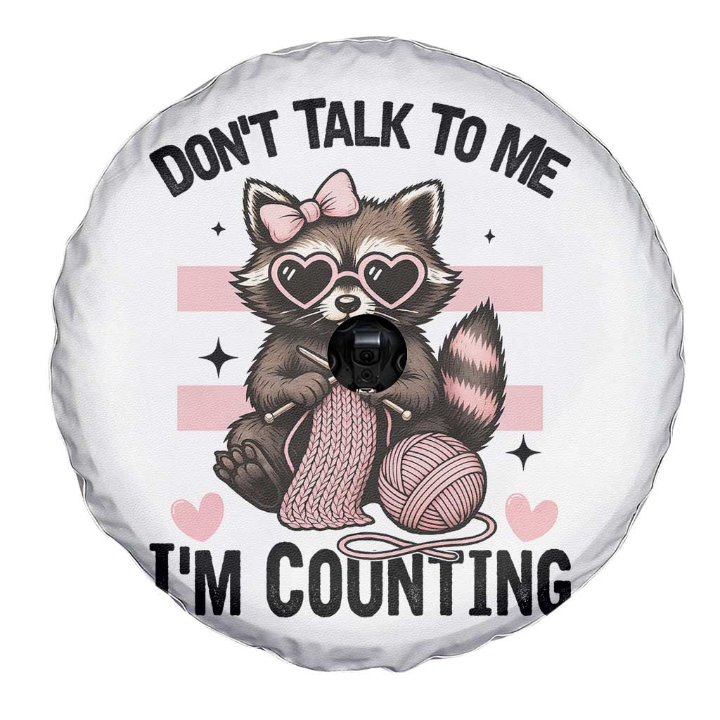 Do Not Talk To Me I Am Counting Spare Tire Cover Funny Crochet Raccoon TS12 Print Your Wear