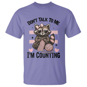 Do Not Talk To Me I Am Counting T Shirt Funny Crochet Raccoon - Print Your Wear