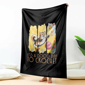 Its A Good Day To Crochet Throw Blanket Cute Cat Chasing Yarn TS12 Print Your Wear