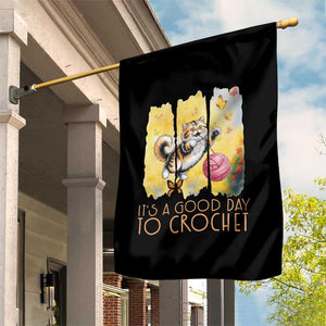 Its A Good Day To Crochet Garden Flag Cute Cat Chasing Yarn TS12 Print Your Wear