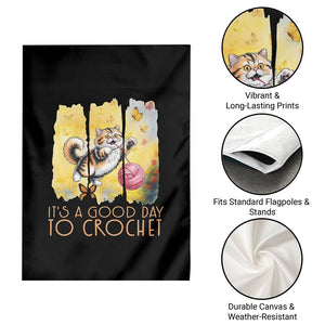 Its A Good Day To Crochet Garden Flag Cute Cat Chasing Yarn TS12 Print Your Wear