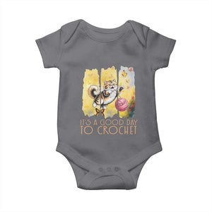 Its A Good Day To Crochet Baby Onesie Cute Cat Chasing Yarn TS12 Charcoal Print Your Wear
