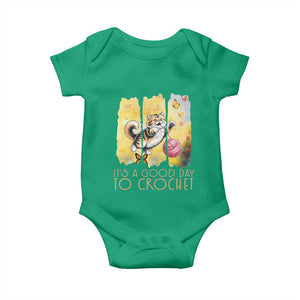 Its A Good Day To Crochet Baby Onesie Cute Cat Chasing Yarn TS12 Irish Green Print Your Wear