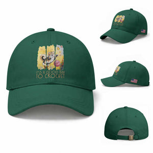 It’s A Good Day To Crochet Baseball Cap Cute Cat Chasing Yarn TS12 Baseball Cap Universal Fit Irish Green Print Your Wear