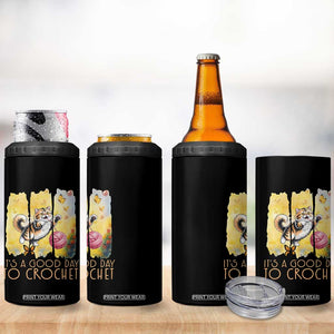 Its A Good Day To Crochet 4 in 1 Can Cooler Tumbler Cute Cat Chasing Yarn TS12 Print Your Wear