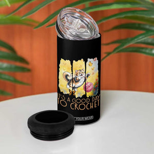 Its A Good Day To Crochet 4 in 1 Can Cooler Tumbler Cute Cat Chasing Yarn TS12 Print Your Wear