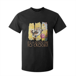 Its A Good Day To Crochet T Shirt For Kid Cute Cat Chasing Yarn TS12 Black Print Your Wear