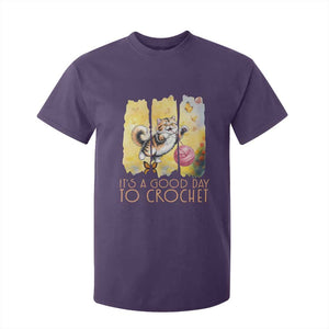 Its A Good Day To Crochet T Shirt For Kid Cute Cat Chasing Yarn TS12 Purple Print Your Wear