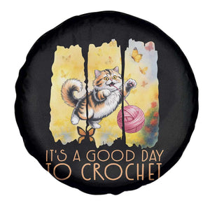 Its A Good Day To Crochet Spare Tire Cover Cute Cat Chasing Yarn TS12 Print Your Wear