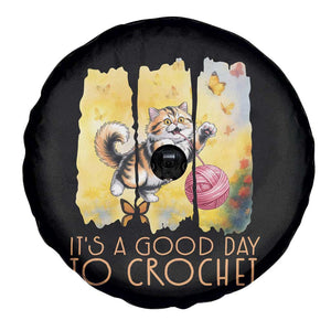 Its A Good Day To Crochet Spare Tire Cover Cute Cat Chasing Yarn TS12 Print Your Wear