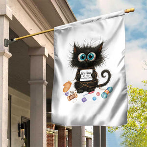 Funny Cat Crochet Lover Garden Flag Its Fine I am Fine Everything Is Fine TS12 Print Your Wear