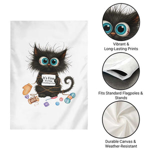 Funny Cat Crochet Lover Garden Flag Its Fine I am Fine Everything Is Fine TS12 Print Your Wear