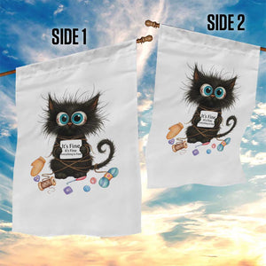 Funny Cat Crochet Lover Garden Flag Its Fine I am Fine Everything Is Fine TS12 Print Your Wear