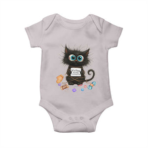 Funny Cat Crochet Lover Baby Onesie Its Fine I am Fine Everything Is Fine TS12 Ice Gray Print Your Wear