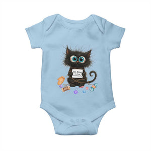 Funny Cat Crochet Lover Baby Onesie Its Fine I am Fine Everything Is Fine TS12 Light Blue Print Your Wear