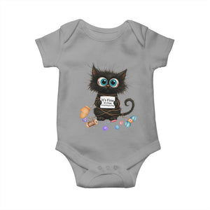 Funny Cat Crochet Lover Baby Onesie Its Fine I am Fine Everything Is Fine TS12 Sport Gray Print Your Wear